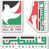 Free Palestine Freedom Stickers Pack1 Aufkleber (Vorderseite)