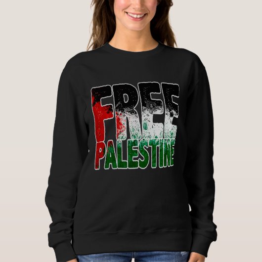 Free Palestine Gaza Flag Proud Palestine Roots Ara Sweatshirt (Vorderseite)
