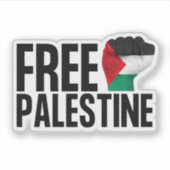 Free Palestine Handfist Palestinian Flag Bold Aufkleber (Vorderseite)