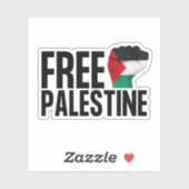 Free Palestine Handfist Palestinian Flag Bold Aufkleber (Blatt)