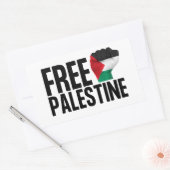 Free Palestine Handfist Palestinian Flag Bold Rechteckiger Aufkleber (Umschlag)