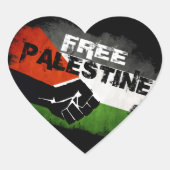 Free Palestine Heart Stickers (Vorderseite)