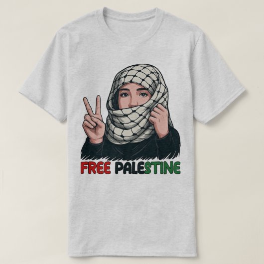 Free Palestine Keffiyeh Girl Peace Art Tee (Design vorne)