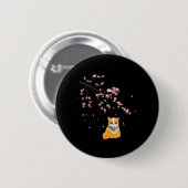 Free Palestine Niedlich Cat Cherry Blossom Sakura  Button (Vorne & Hinten)