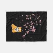 Free Palestine Niedlich Cat Cherry Blossom Sakura Fleecedecke (Vorderseite (Horizontal))