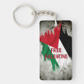 Free Palestine Paint Brush Style Torn Flag Schlüsselanhänger (Vorderseite)