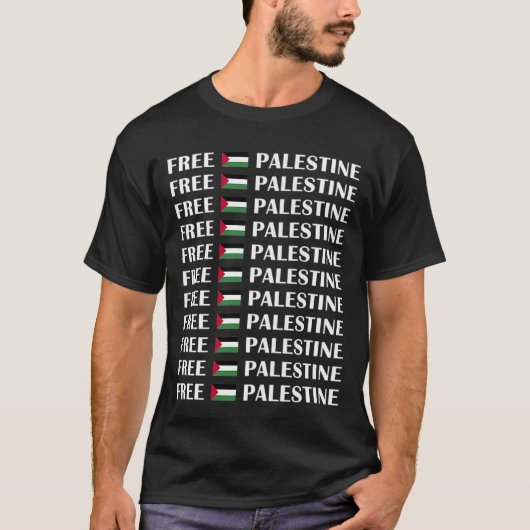 Free Palestine Palestine Flag T-Shirt (Vorderseite)