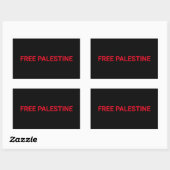 Free Palestine schwarz roter Zoll Text minimalisti Rechteckiger Aufkleber (Blatt)
