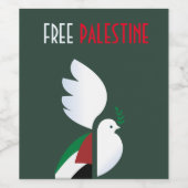 Free Palestine Solidarity Bottle Sticker for Event Weinetikett (Einzelnes Label)