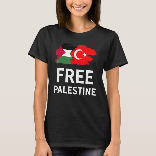 Free Palestine Turkish Turkey Support Palestinian T-Shirt (Vorderseite)