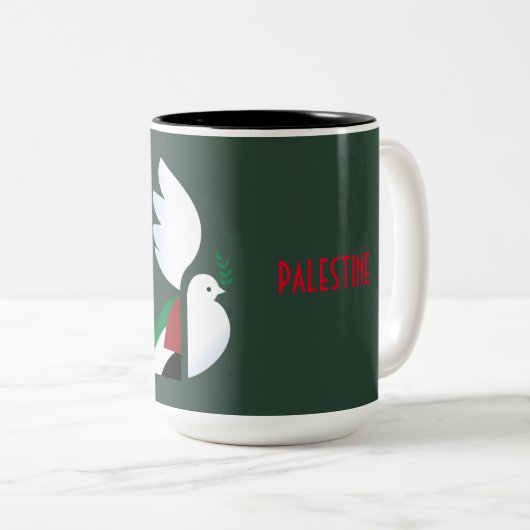 Free Palestine Two-Tone-Coffee Tasse - Pro-Palästi (VorderseiteRechts)