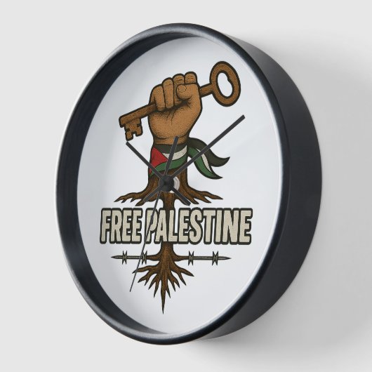 Free Palestine Wall Clock – Symbol of Hope Uhr (Winkel)