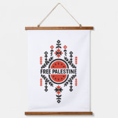 Free Palestine Wandteppich Mit Holzrahmen (Vorderseite)