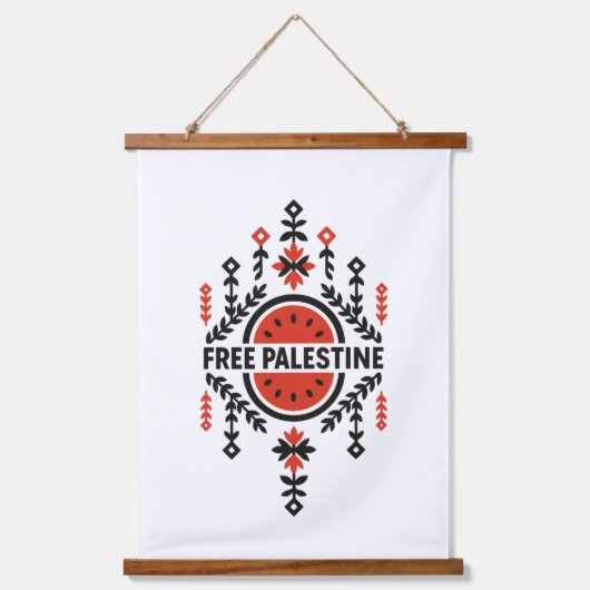 Free Palestine Wandteppich Mit Holzrahmen (Vorderseite)