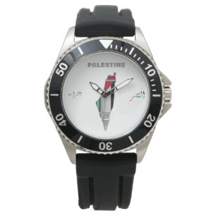 Free Palestine Watch - Shemagh Keffiyeh Design Armbanduhr