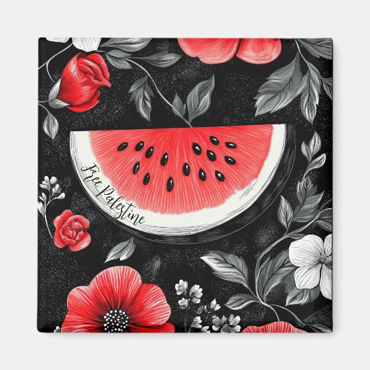Free Palestine Watermelon Magnet (Vorne)