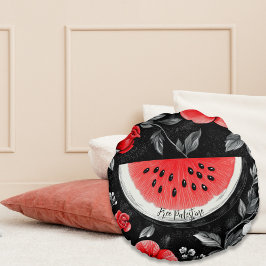 Free Palestine Watermelon Rundes Kissen