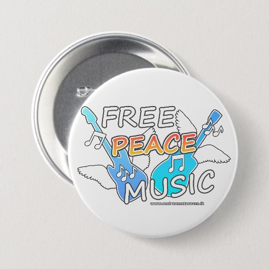 Free Peace Music Button (Vorne & Hinten)