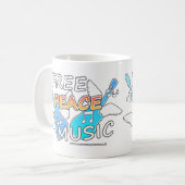Free Peace Music Kaffeetasse (Vorderseite Links)