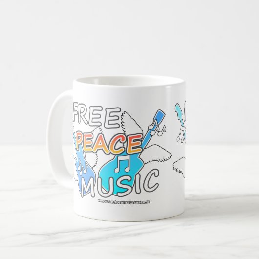 Free Peace Music Kaffeetasse (Vorderseite Links)