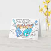 Free Peace Music Karte (Gelbe Blume)