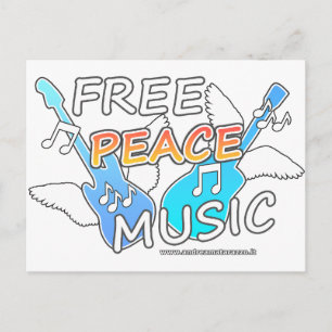 Free Peace Music Postkarte