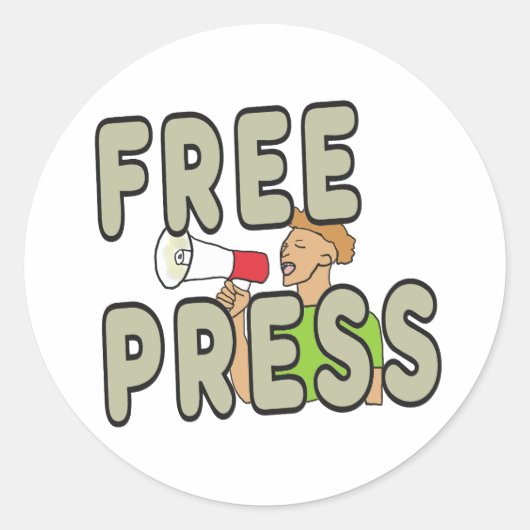 Free Press Runder Aufkleber (Vorderseite)