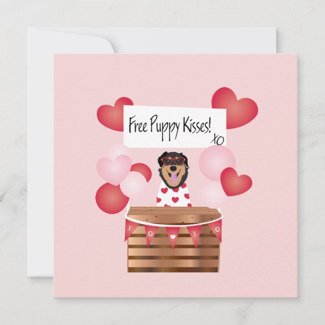 Free Puppy Kisses Valentine Dog (Vorderseite)