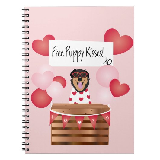 Free Puppy Kisses Valentine Dog Notizblock (Vorderseite)