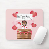 Free Puppy Kisses Valentine Dog Red Mousepad (Mit Mouse)