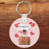 Free Puppy Kisses Valentine Dog Red Schlüsselanhänger (Vorderseite)