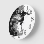 Free-riding - Snowboarder   Round Clock Runde Wanduhr (Winkel)