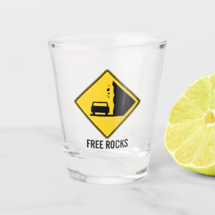 Free Rocks Road Sign Schnapsglas