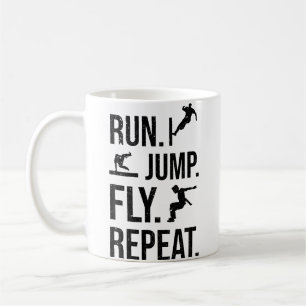 Free Runner Lauf Sprung Flug Wiederholung Parkour Kaffeetasse
