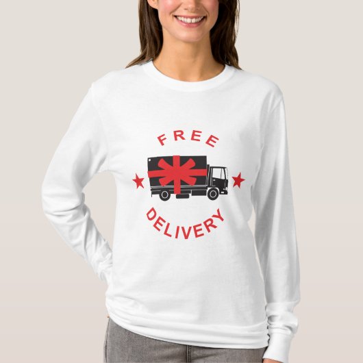Free Shipping Delivery Truck T-Shirt (Vorderseite)