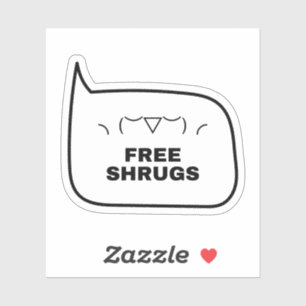 FREE SHRUGS Funny Kaomoji Japanische Emoticons 2 Aufkleber