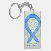 Free Speech Angel Blue Awareness Ribbon Schlüssela Schlüsselanhänger (Vorderseite links)