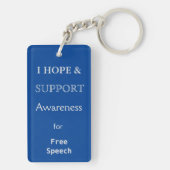 Free Speech Angel Blue Awareness Ribbon Schlüssela Schlüsselanhänger (Rückseite)