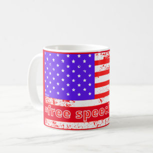 FREE SPEECH ARMY Not leidende amerikanische Flagge Kaffeetasse