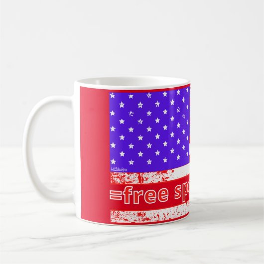 FREE SPEECH ARMY Not leidende amerikanische Flagge Kaffeetasse (Links)
