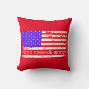 FREE SPEECH ARMY Not leidende amerikanische Flagge Kissen