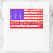 FREE SPEECH ARMY Not leidende amerikanische Flagge Rechteckiger Aufkleber (Tasche)