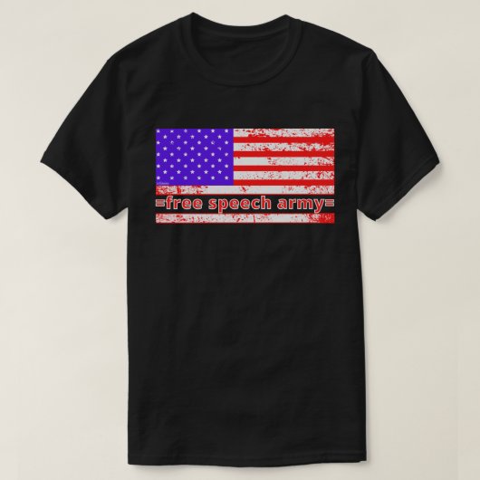 FREE SPEECH ARMY Not leidende amerikanische Flagge T-Shirt (Design vorne)