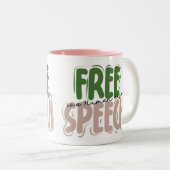 Free Speech Is a Human Right Mug Zweifarbige Tasse (VorderseiteRechts)