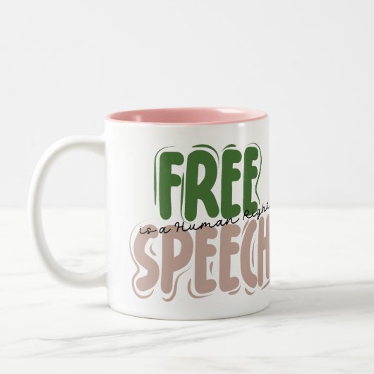 Free Speech Is a Human Right Zweifarbige Tasse (Links)