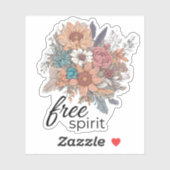 Free Spirit Bohemische Blume wasserdicht Aufkleber (Blatt)
