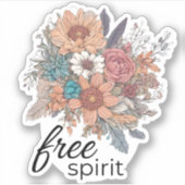 Free Spirit Bohemische Blume wasserdicht Aufkleber (Vorderseite)