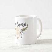 Free Spirit Bull Head mit Federn Kaffeetasse (VorderseiteRechts)