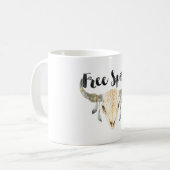 Free Spirit Bull Head mit Federn Kaffeetasse (Vorderseite Links)