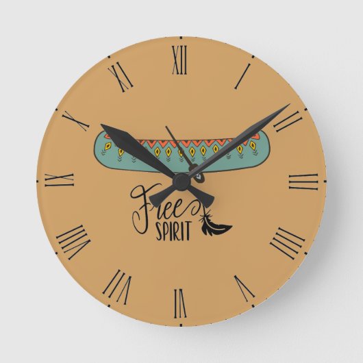 Free Spirit Canoe Runde Wanduhr (Vorderseite)